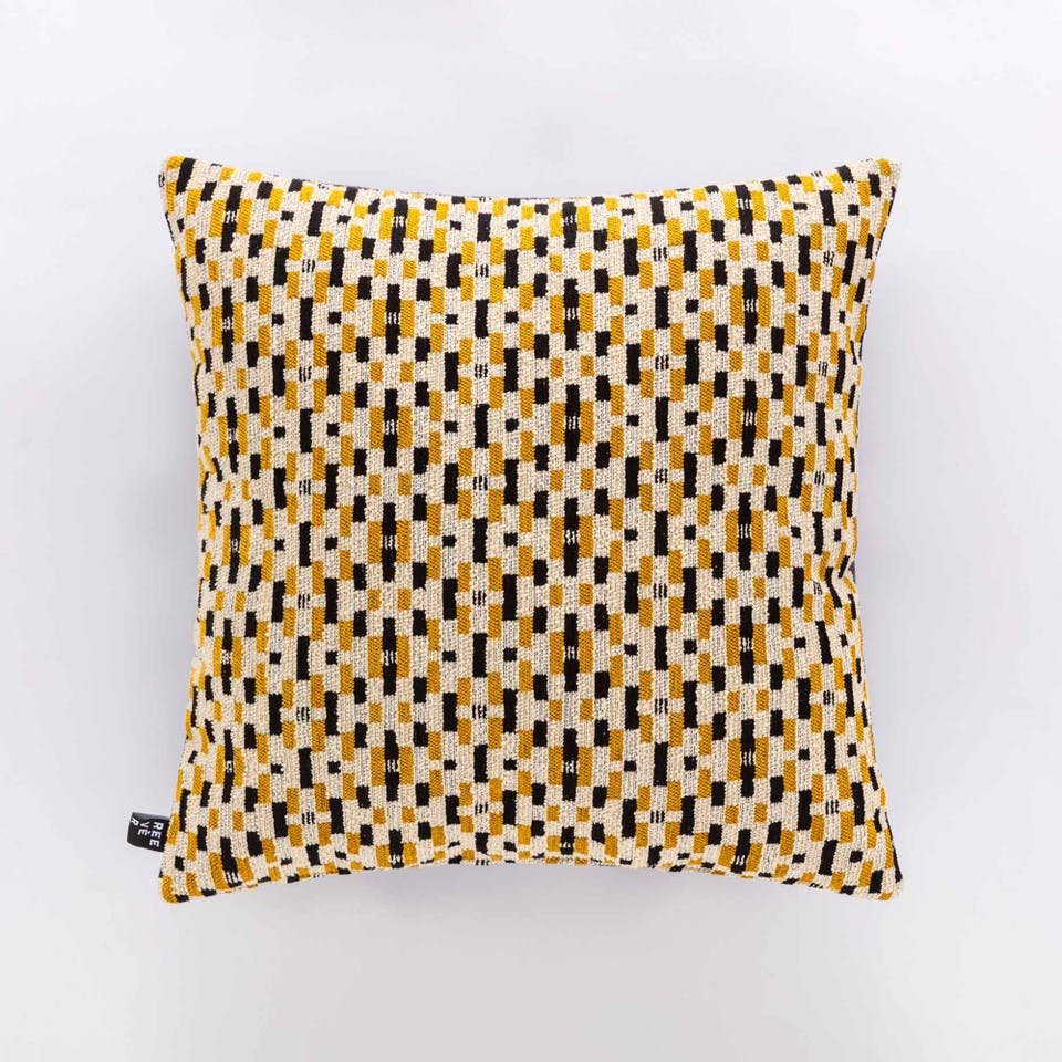 Cuscino Arredo Jacquard Matrix Giallo