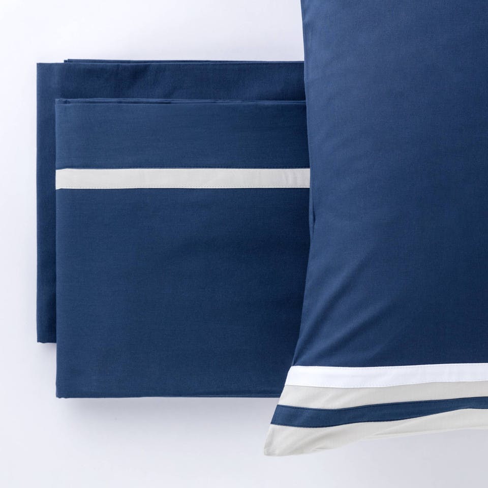 Completo Letto in Cotone Da Vinci Blue