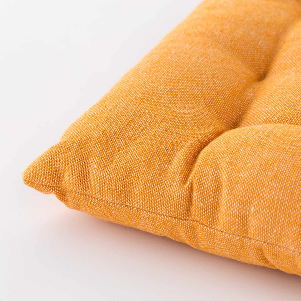 Cuscino Sedia In Cotone Chambray Giallo