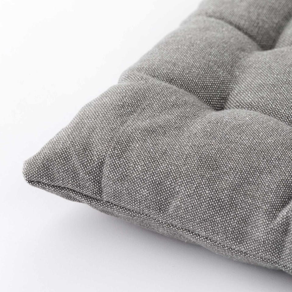 Cuscino Sedia In Cotone Chambray Grigio