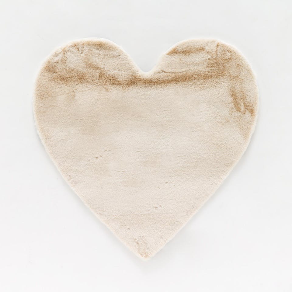 Tappeto Heart Rabbit Fur Panna