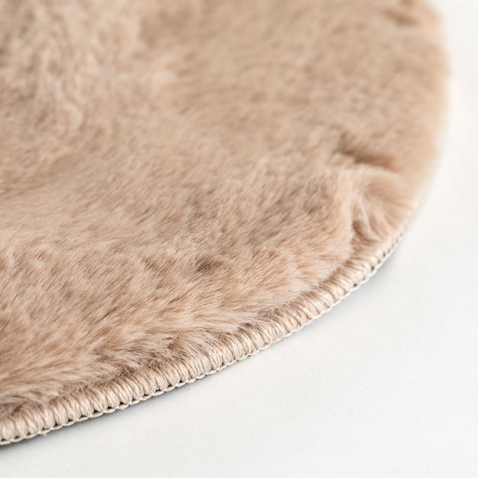 Tappeto Heart Rabbit Fur Beige