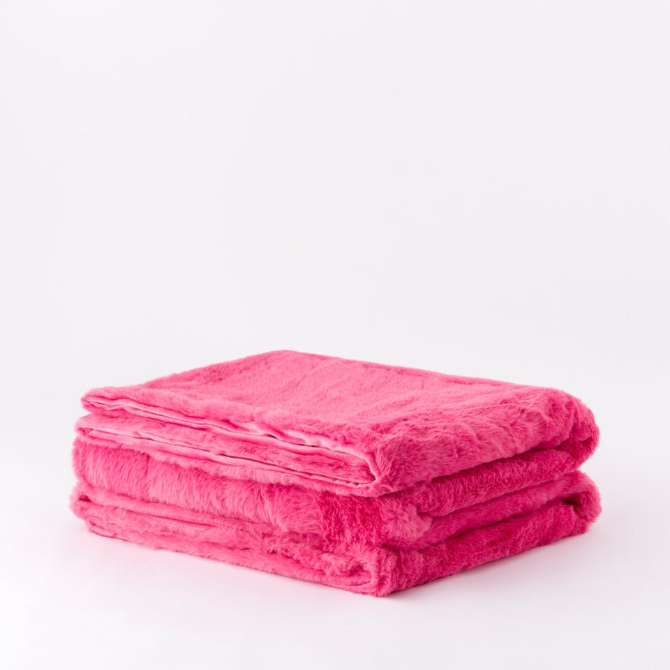 Plaid In Ecopelliccia Hygge Rosa