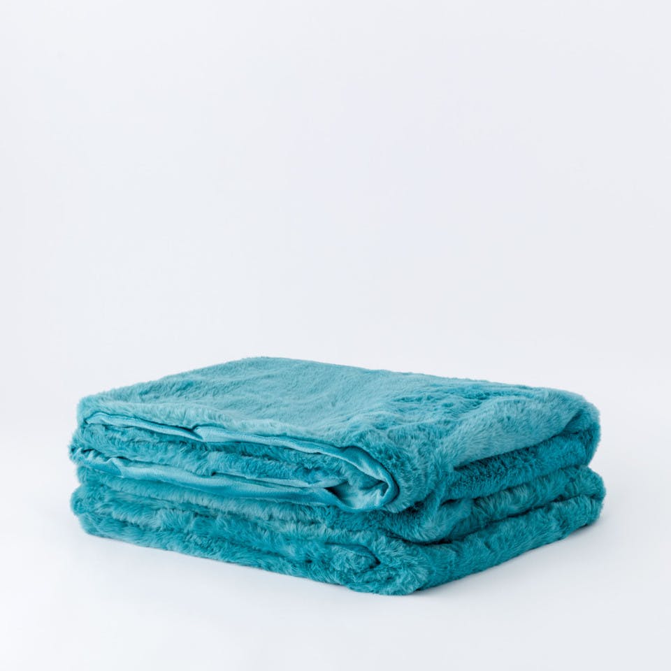 Plaid In Ecopelliccia Hygge Azzurro