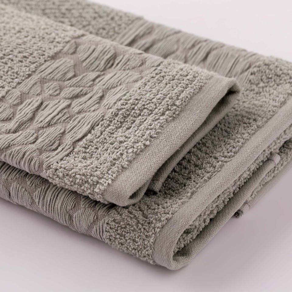 Set 1+1 Spugna Jacquard Stone Grigio