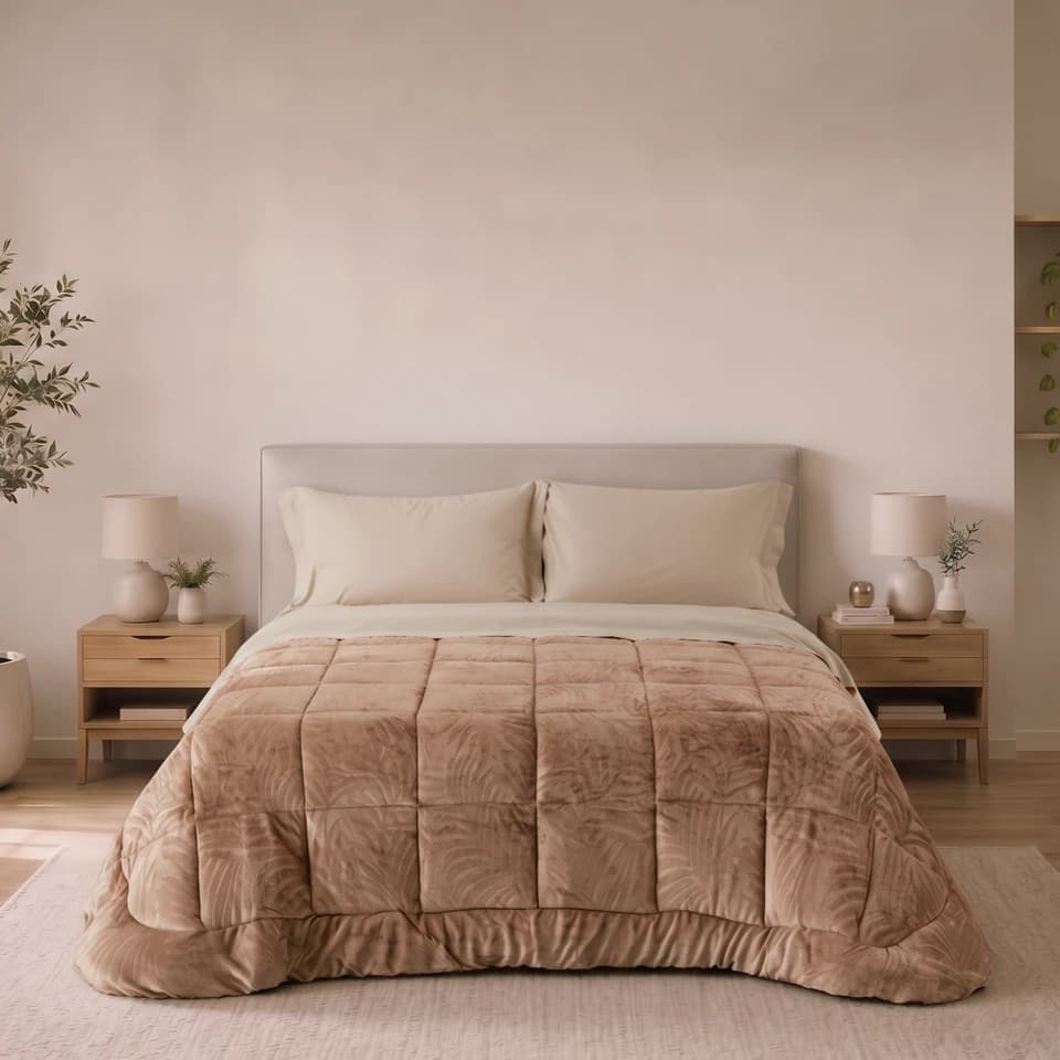 Trapunta matrimoniale in ecopelliccia jacquard GRO